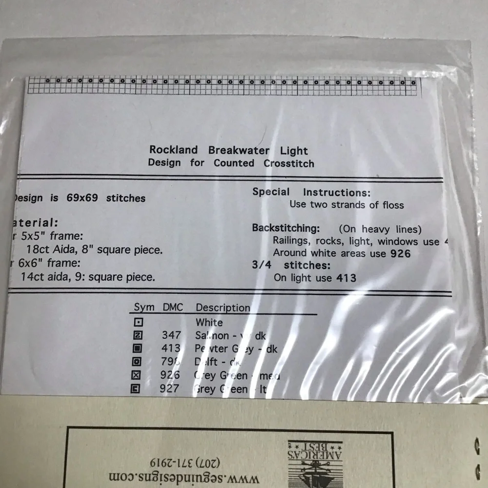 Rockland Breakwater Lighthouse Seguin Designs Counted Cross Stitch PATTERN ONLY